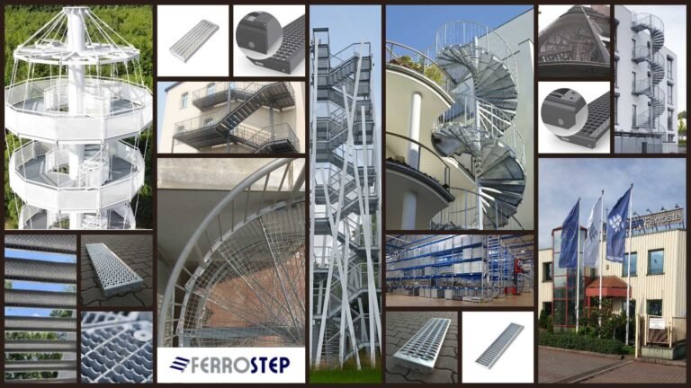 Treppenturm mit vier Stützen bei Ferrostep erhältlich